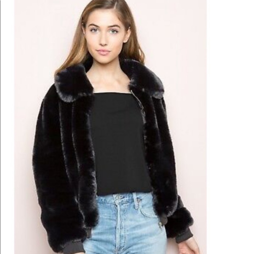 Black fuzzy Brandy Melville Jacket